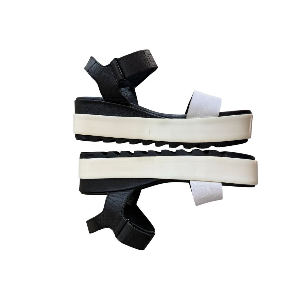 SOREL Cameron Slingback Platform Sandals white and black 8.5 - Picture 6 of 8